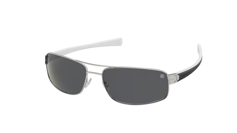 Tag Heuer 0251 Bifocal Prescription Sunglasses, Pure Frame - Black/White Temples Frame, Outdoor Grey Lens-0251-206BI