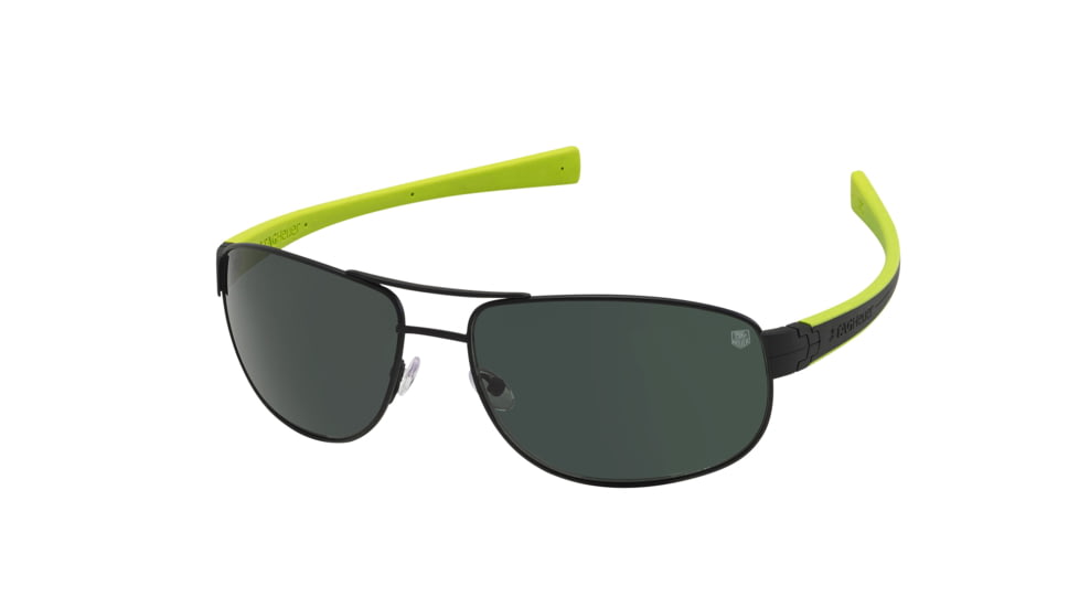Tag Heuer 0252 Bifocal Prescription Sunglasses, Matte Black Frame - Black/Anise Green Temples Frame, Polarized Precision Green Lens, 0252-309BI