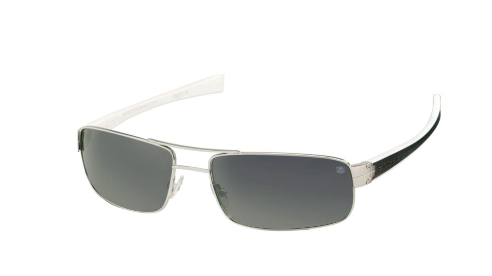 Tag Heuer 0254 Progressive Prescription Sunglasses, Pure Frame - Black/White Temples Frame, Outdoor Grey Lens-0254-206PR