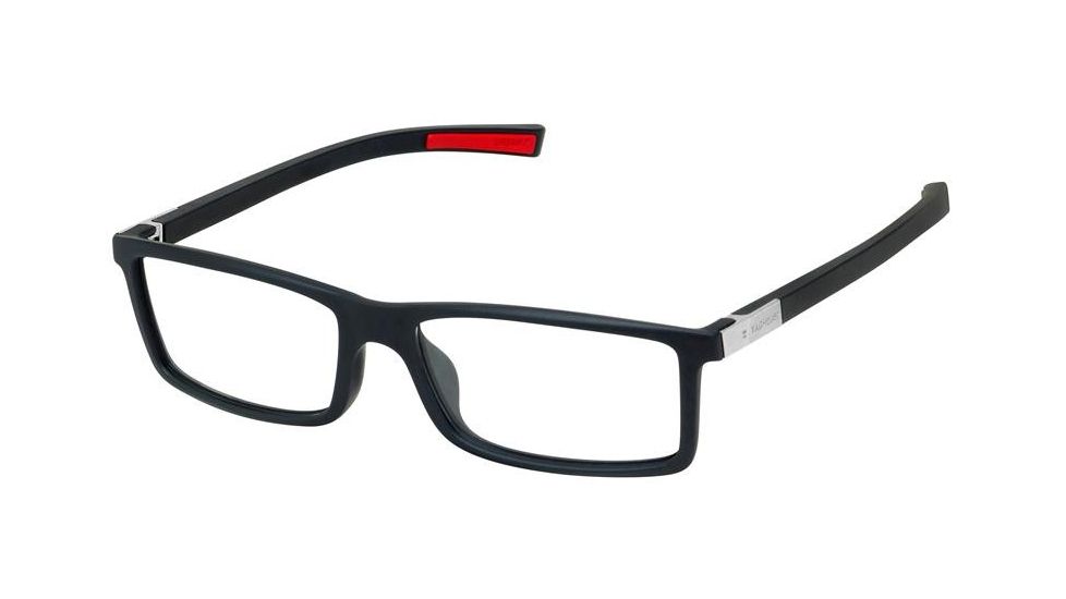 Tag Heuer 0512 Progressive Prescription Eyeglasses, Matte Black Frame - Matte Black/Red Temples Frame, Clear Lens-0512-001PR