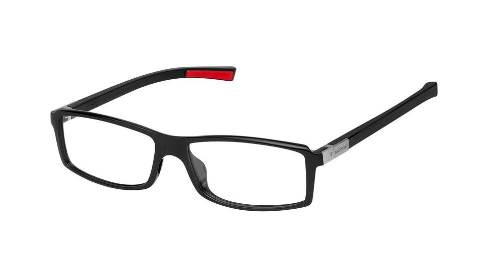 Tag Heuer 0513 Bifocal Prescription Eyeglasses, Shiny Black/Red Frame Frame, Clear Lens-0513-002BI