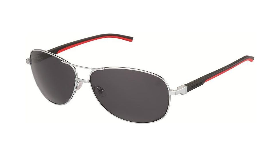 Tag Heuer 0884 Bifocal Prescription Sunglasses, Palladium Frame - Black/Red Temples Frame, Outdoor Grey Lens-0884-102BI
