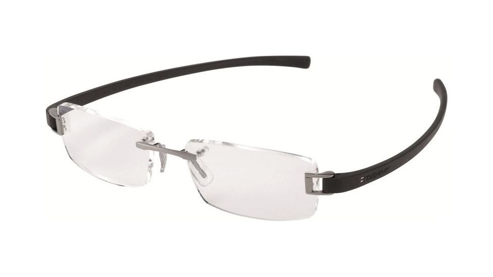 Tag Heuer 7104 Single Vision Prescription Eyeglasses, Ruthenium Frame - Black Temples Frame, Clear Lens-7104-011SV