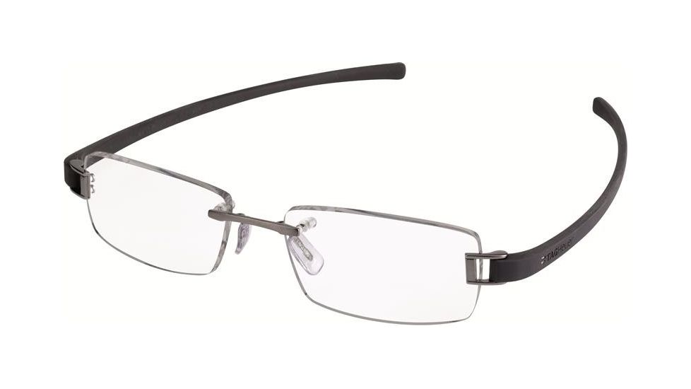 Tag Heuer 7104 Single Vision Prescription Eyeglasses, Ruthenium Frame - Dark Grey Temples Frame, Clear Lens-7104-017SV