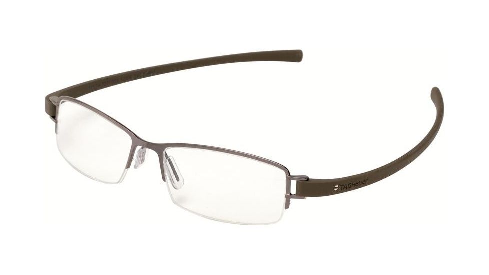 Tag Heuer 7201 Progressive Prescription Eyeglasses, Chocolate Ceramic Frame - Havana Temples Frame, Clear Lens-7201-005PR
