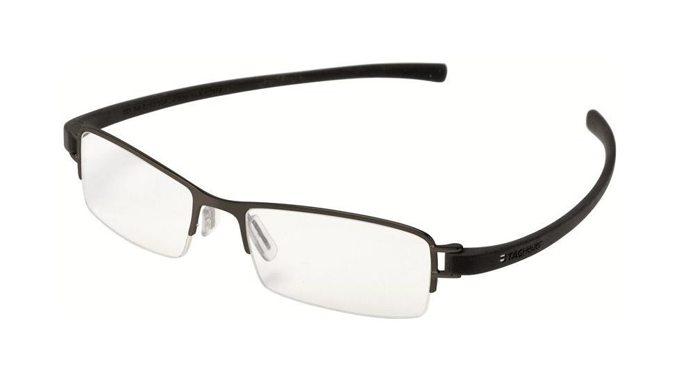 Tag Heuer 7203 Single Vision Prescription Eyeglasses, Black Ceramic Frame - Black Temples Frame, Clear Lens-7203-011SV