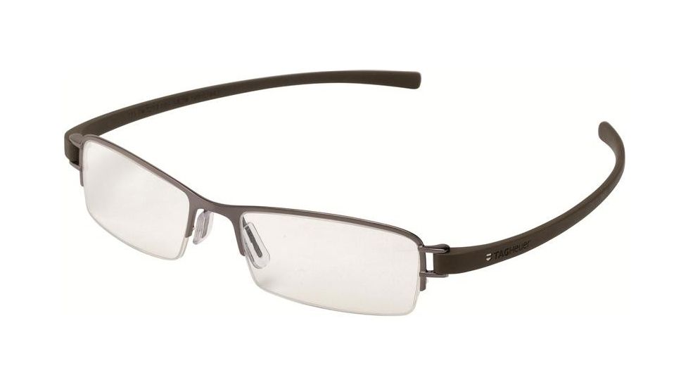 Tag Heuer 7203 Single Vision Prescription Eyeglasses, Chocolate Ceramic Frame - Havana Temples Frame, Clear Lens-7203-005SV