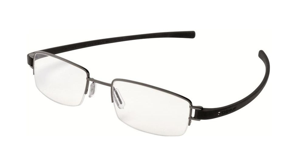 Tag Heuer 7205 Single Vision Prescription Eyeglasses, Black Ceramic Frame - Black Temples Frame, Clear Lens-7205-011SV