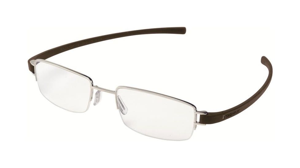 Tag Heuer 7205 Single Vision Prescription Eyeglasses, Pure Frame - Havana Temples Frame, Clear Lens-7205-004SV