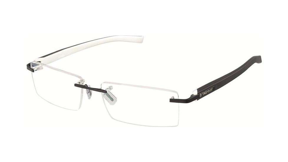 Tag Heuer 8110 Progressive Prescription Eyeglasses, Black Frame - Black/White Temples Frame, Clear Lens-8110-007PR
