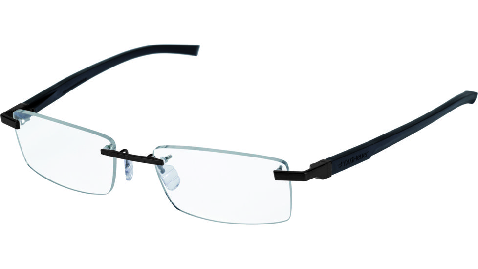 Tag Heuer Automatic Eyeglasses, Matte Black Frame/Black Black Temples, Clear Lens 0842-001