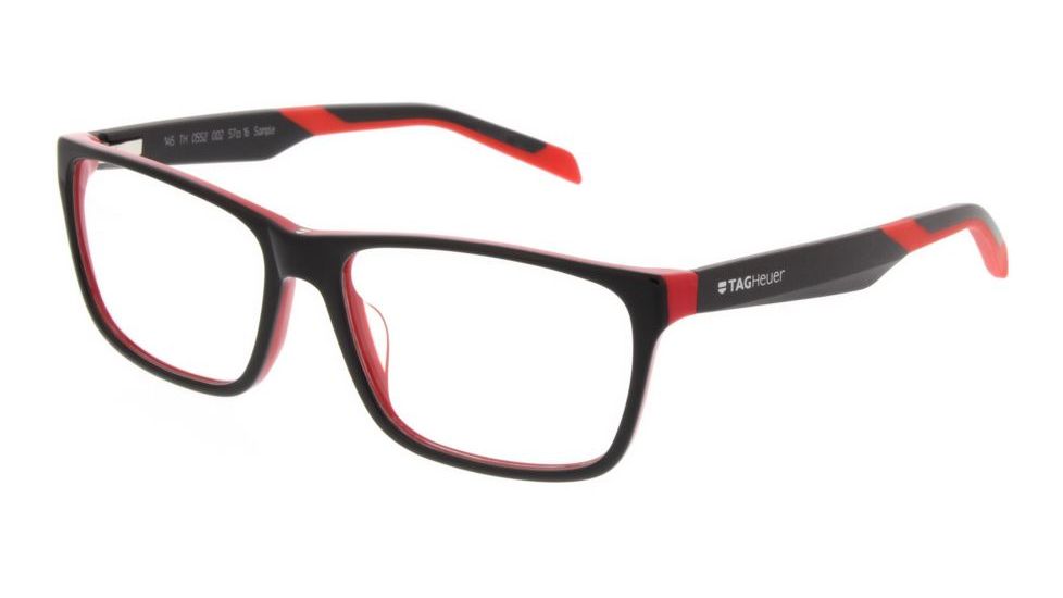 Tag Heuer B. Urban 0555 Progressive Prescription Eyeglasses, Black/Red Frame, 0555-002PR