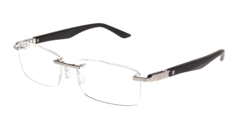 Tag Heuer Legend Acetate Rimless 9341 Progressive Prescription Eyeglasses, Matte Black/Shiny Black Frame, 9341-001PR