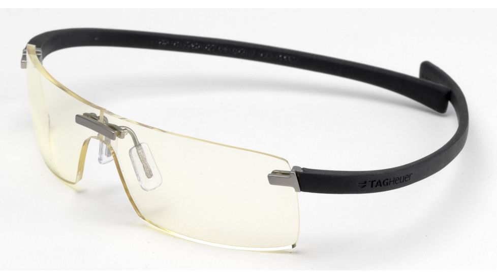 Tag Heuer Panorama Wide Eyeglasses, Dark Frame/Black Temples, Night Vision Lens 3520-099