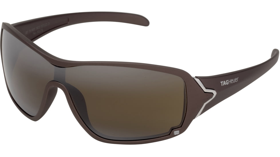 Tag Heuer Racer Sunglasses, Sand Polished Frame/Brown Temples, High Mountain Lens, Polarized 9201-802