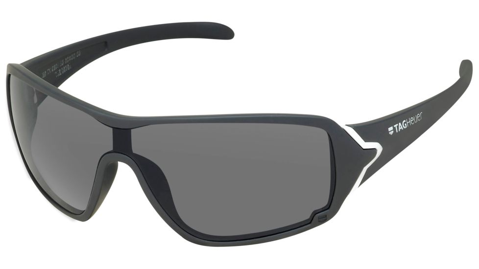 Tag Heuer Racer Sunglasses, White Frame/Soft Grey Temples, Grey Outdoor Lens 9201-113