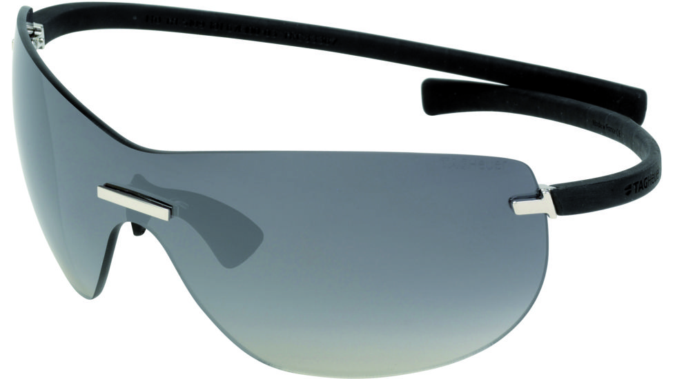 Tag Heuer Rimless Curve Glamour Sunglasses, Shiny Palladium Frame/Black Temples, Grey Outdoor Lens 5109-101