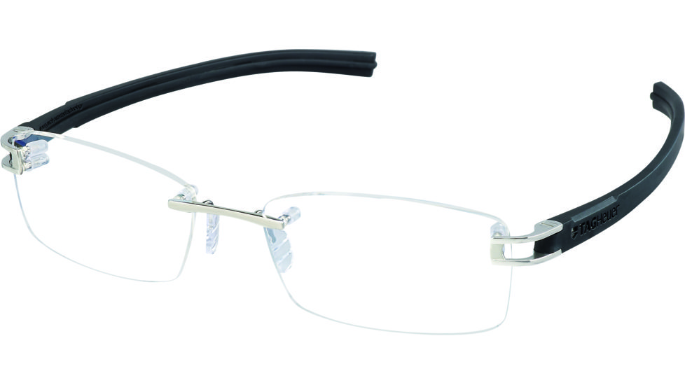 Tag Heuer Track S Eyeglasses, Pure Frame/Black Black Temples, Clear Lens 7645-011