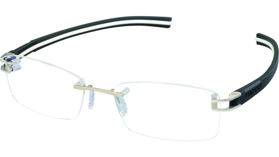 Tag Heuer Track S Eyeglasses, Pure Frame/Black White Temples, Clear Lens 7645-003