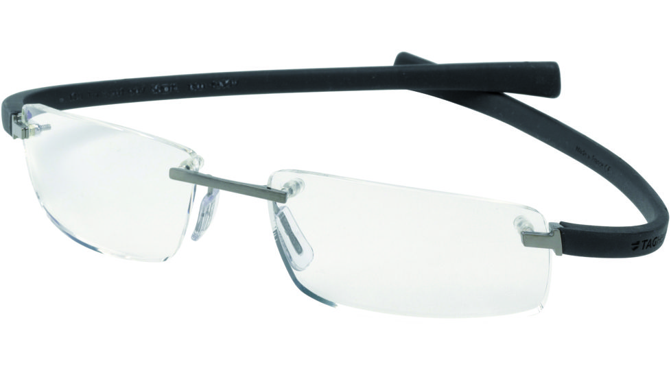 Tag Heuer Wide Eyeglasses, Dark Frame/Black Temples, Clear Lens 5201-007