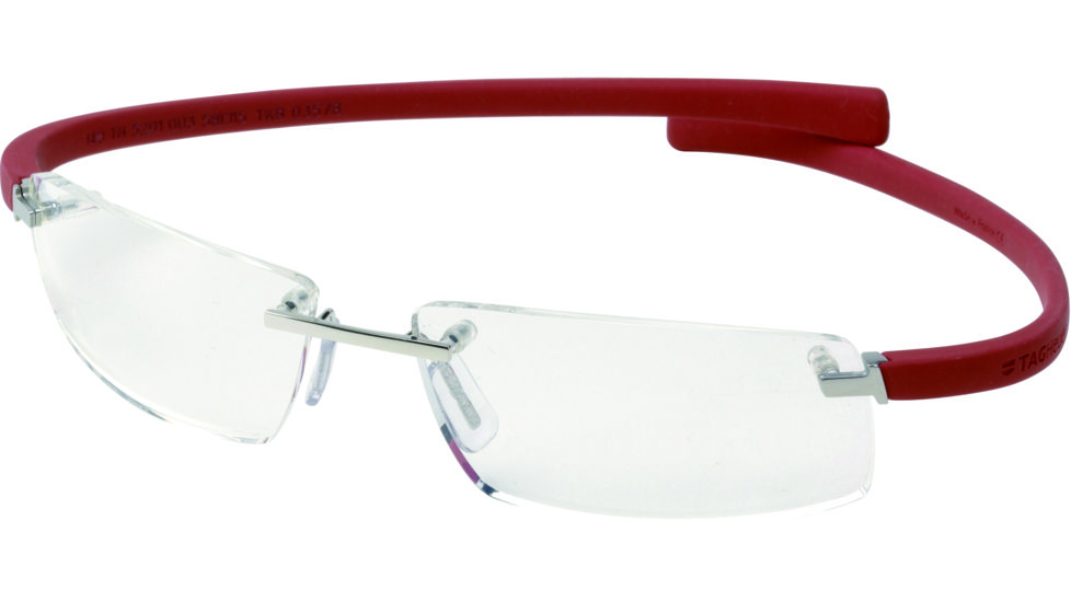 Tag Heuer Wide Eyeglasses, Pure Frame/Red Temples, Clear Lens 5201-003