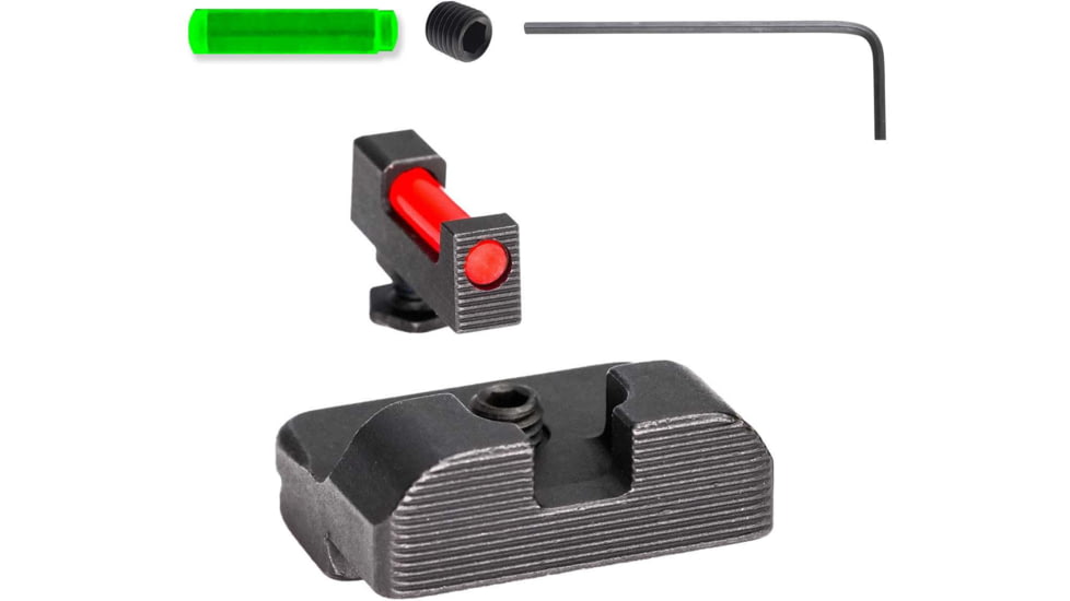 Tag Precision Glock Slim TSH TAC Pistol Sights Fiber Optic, 42, 43, 43X, 48 Excludes M.O.S. Models, Black, 001BE005PN