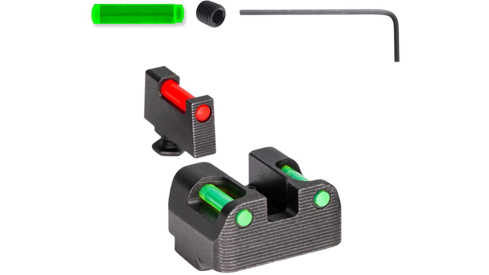 Tag Precision Glock TSF OR 9MM/.40 S&amp;W Pistol Sights Fiber Optic, 17/17L, 19/19X, 22, 23, 24, 26, 27, 33, 34, 35, 39, 45, 47, Black, 003BE003BG