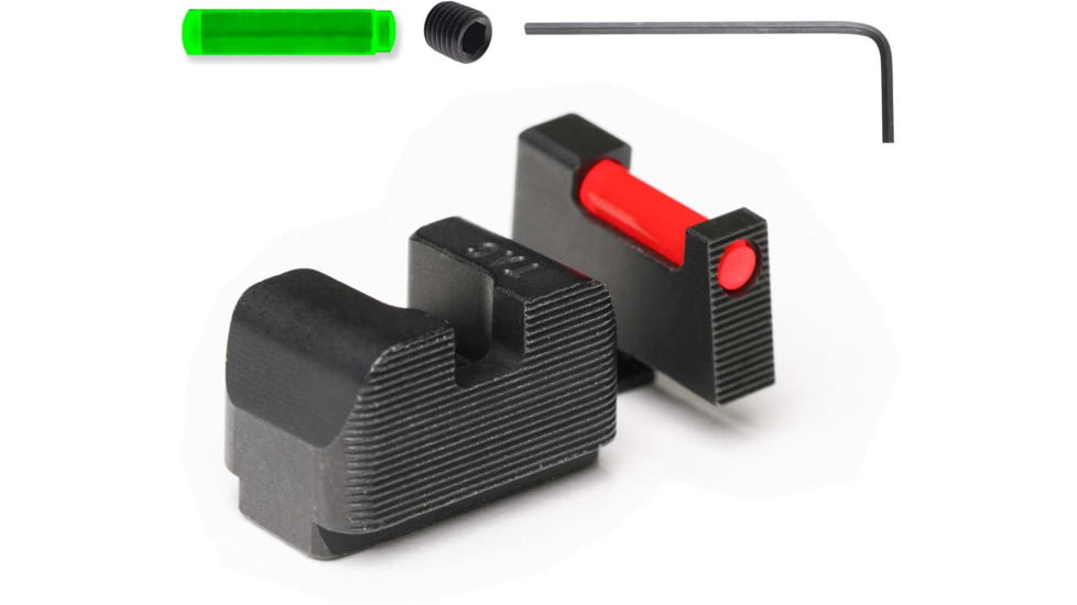 Tag Precision Glock TSH OR 10MM/.45 ACP Pistol Sights Fiber Optic, 20, 21, 25, 29, 30, 31, 32, 37, 40, 41, Black, 003BE004PN