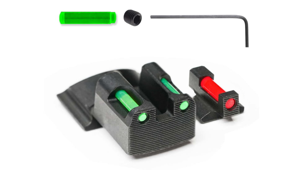 Tag Precision Novak TSF TAC CMDR/OFC/DEF .45 ACP Pistol Sights Fiber Optic, 1911 Models .260 in Front .500 in Rear, Black, 061BE063BG