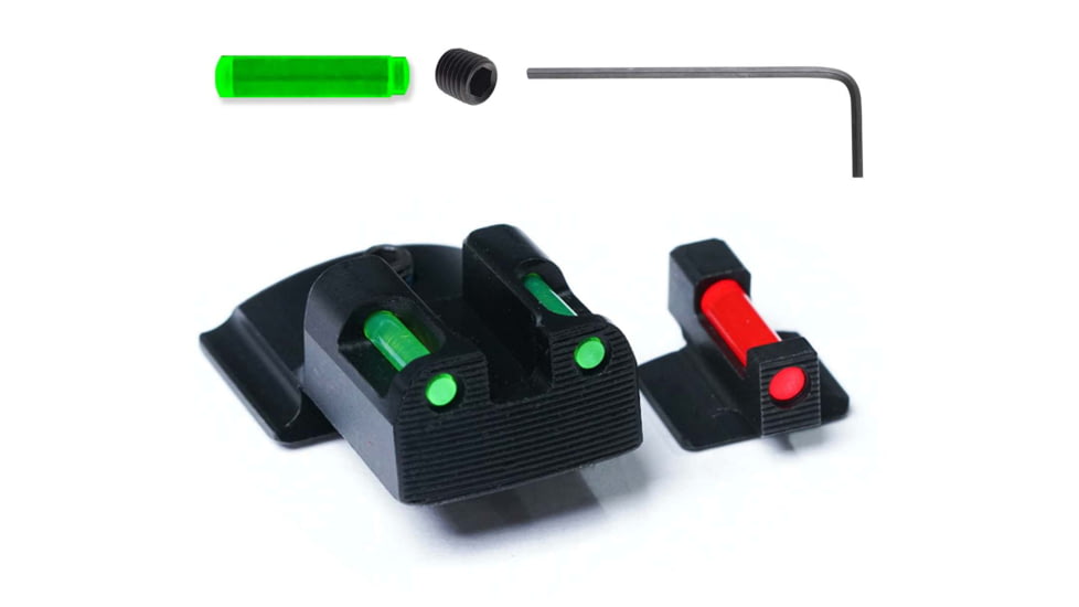 Tag Precision Novak TSF TAC GOVT 9MM/.40 S&amp;W Pistol Sights Fiber Optic, 1911 Models .270 in Front .450 in Rear, Black, 063BE061BG