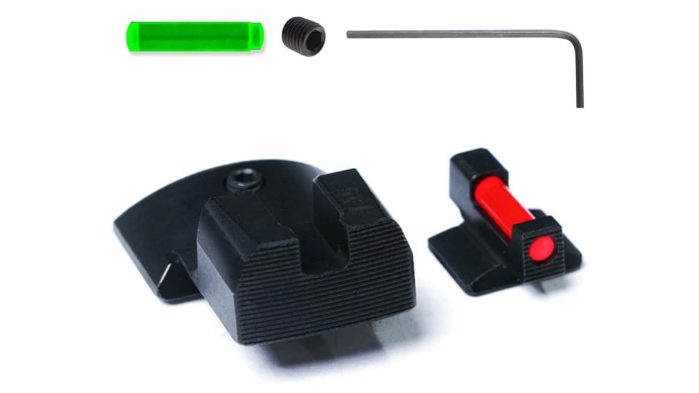 Tag Precision Novak TSH TAC GOVT .45 ACP Pistol Sights Fiber Optic, 1911 Models .260 in Front .450 in Rear, Black, 061BE061PN