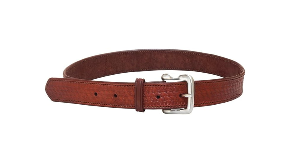 Tagua Gunleather Basketweave Leather Belt, Brown, Size 40, BELD-142