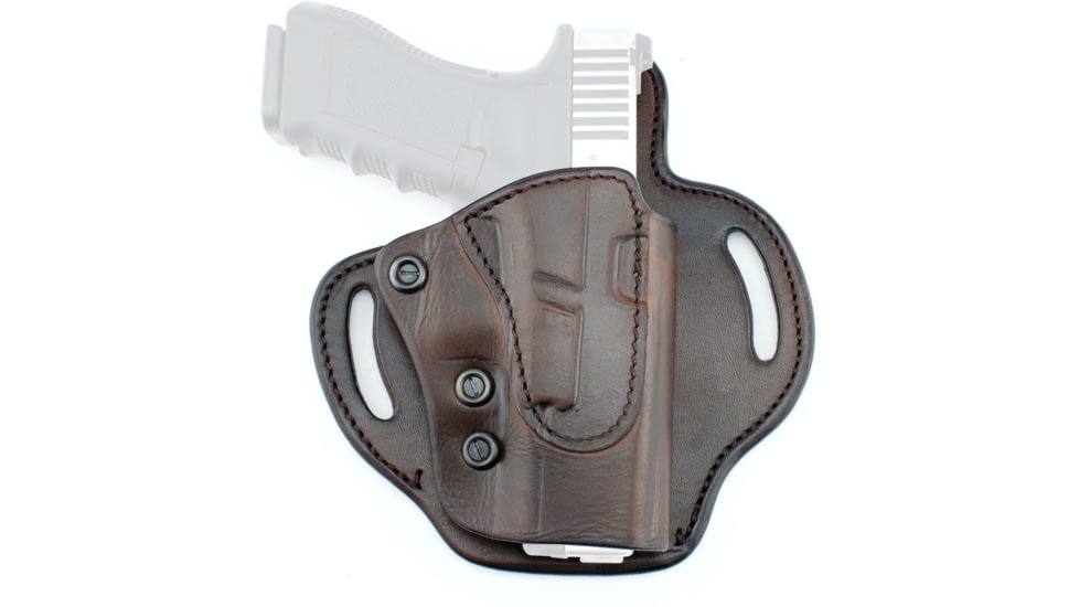 Tagua Gunleather Quick Draw Leather OWB Holster, Most 9mm /.40 /.45 Sig P320/Springfield XDM Double Stack 5.5in, Right Hand, Brown, TX-LOCK-R-OT-507