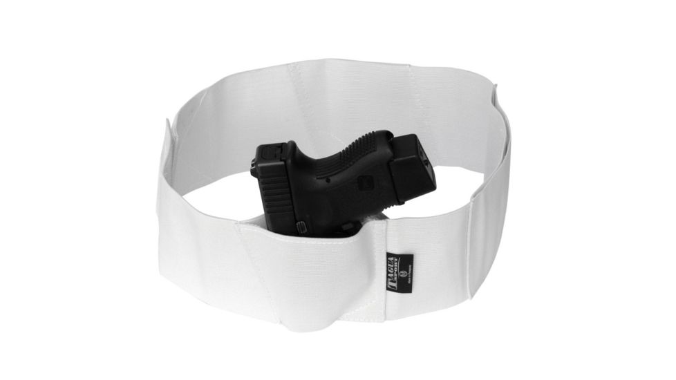 Tagua Gunleather White Medium Belly Band Holster, Black BLBM-004