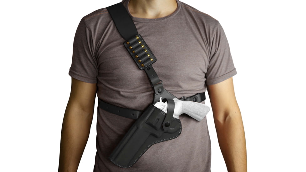 Tagua Gunleather Wrangler Chest Leather Holster, S&amp;W N Frame 6in, RH, Black, WRANGLER CHEST-TB-960