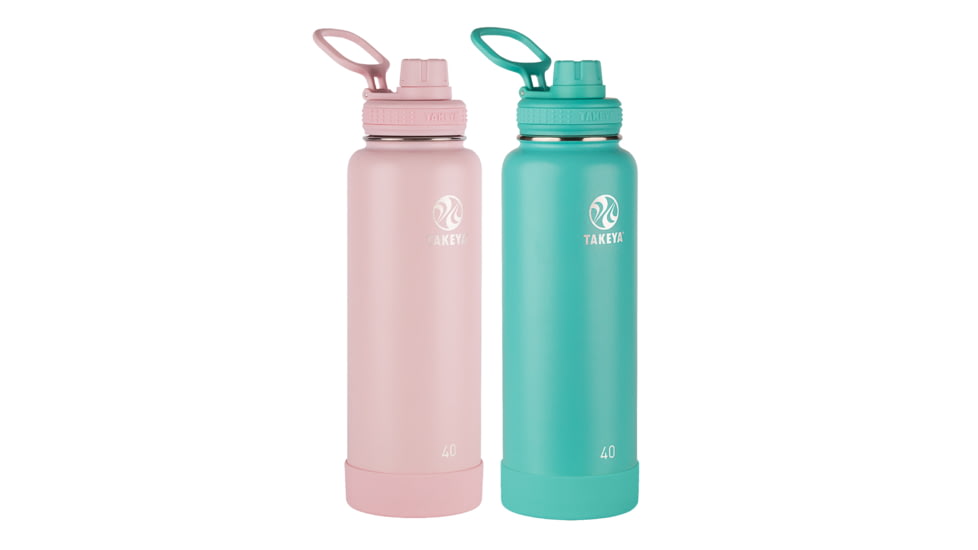 Takeya Usa Special Savings - Actives 40oz Blush + 40oz Teal Two Pack Bundle With Spout Lid, 50372