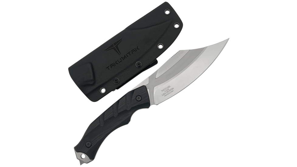 Takumitak Alert Fixed Blade Knife, 5in, D2, Clip Point, G10 Handle, Silver, TKF210SL