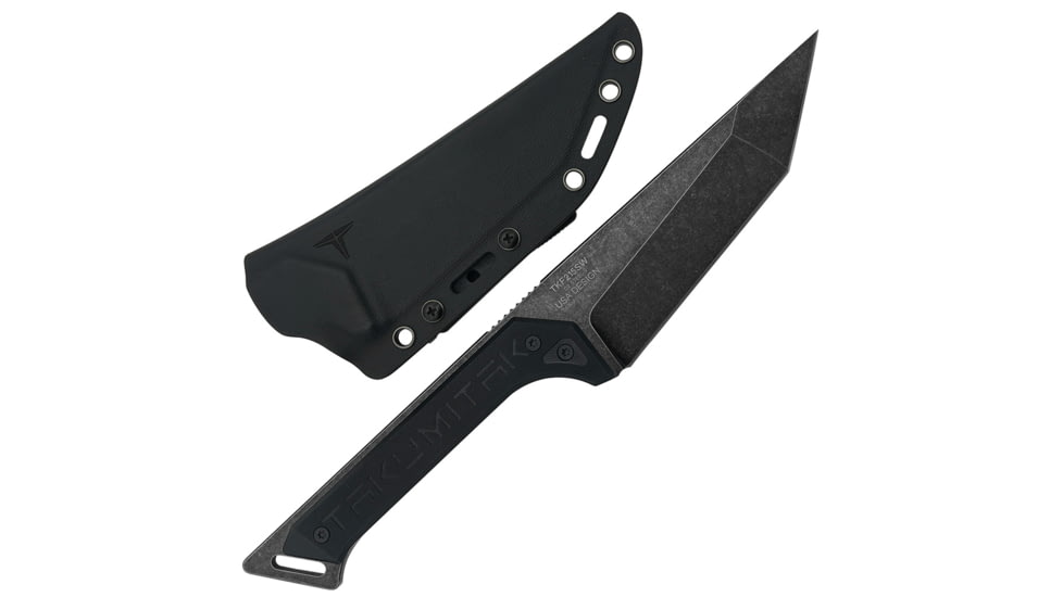 Takumitak Charge Fixed Blade Knife, 5.25in, D2, Tanto, G10 Handle, Black Stonewash, TKF215SW