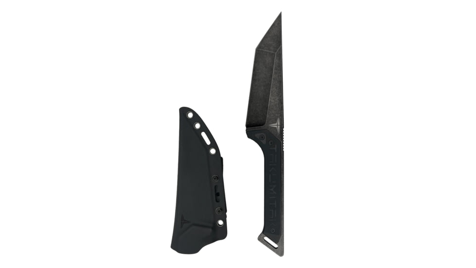 Takumitak Charge Fixed Blade Knife, 5.25in, D2, Tanto, G10 Handle, Black Stonewash, TKF215SW