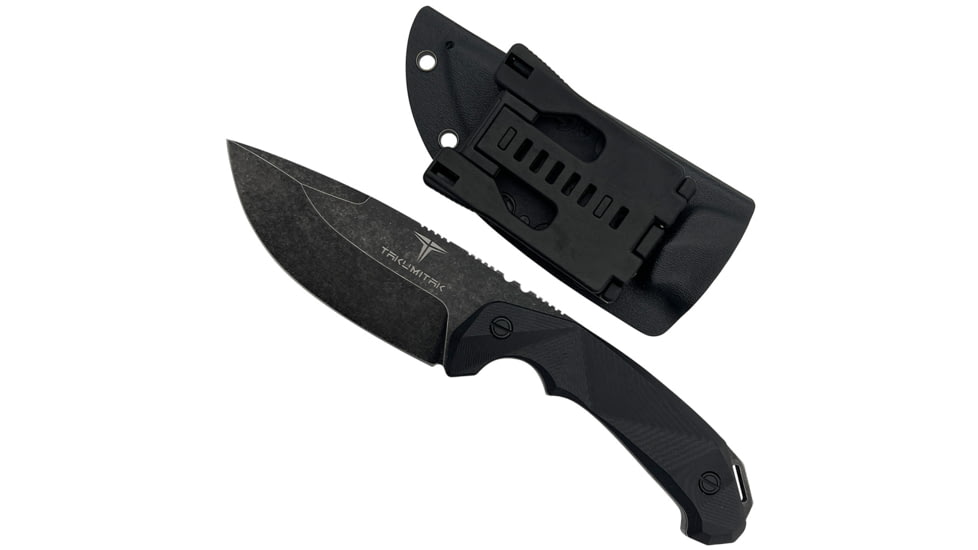 Takumitak Companion Fixed Blade Knife, 4in, D2, Drop Point, G10 Handle, Black Stonewash, TKF212SW
