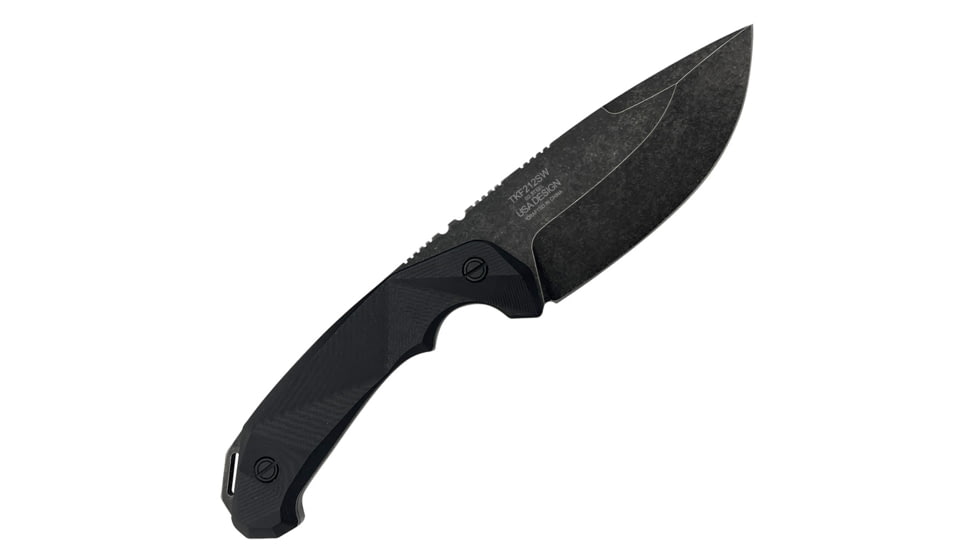 Takumitak Companion Fixed Blade Knife, 4in, D2, Drop Point, G10 Handle, Black Stonewash, TKF212SW