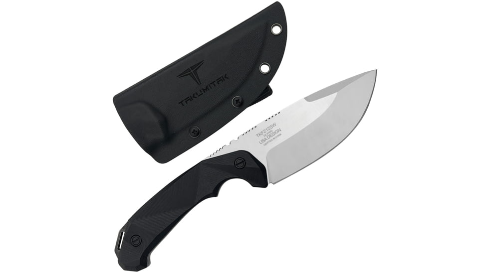 Takumitak Companion Fixed Blade Knife, 4in, D2, Drop Point, G10 Handle, Silver, TKF212SL