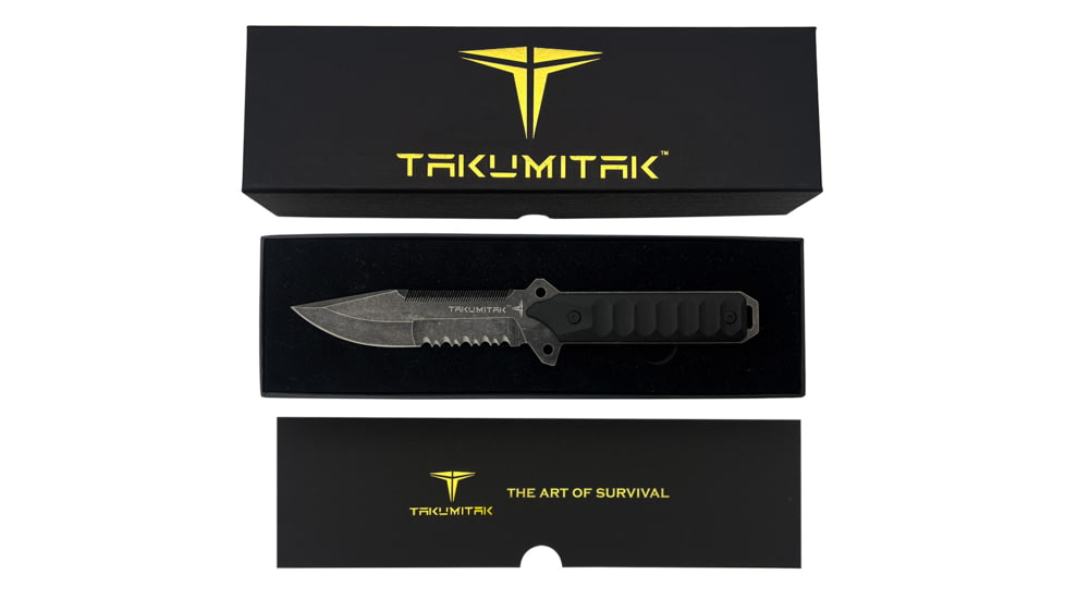 USED Takumitak Escort Fixed Blade Knife, 5.5in, D2, Drop Point, G10 Handle, Black Stonewash, TKF213SW, EDEMO1, Used, Condition Fair