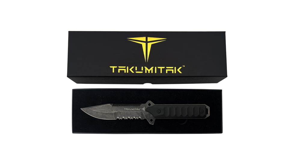 USED Takumitak Escort Fixed Blade Knife, 5.5in, D2, Drop Point, G10 Handle, Black Stonewash, TKF213SW, EDEMO1, Used, Condition Fair