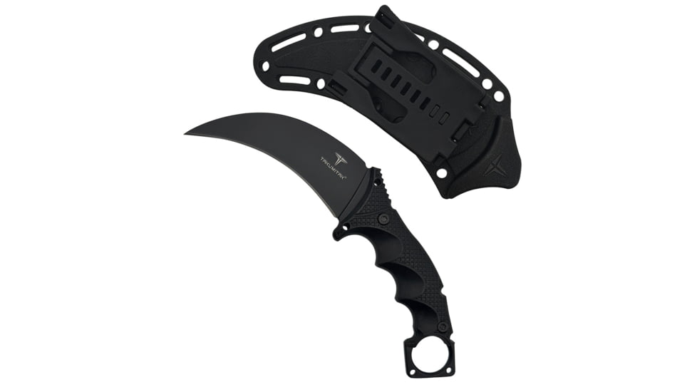 Takumitak Midnight Fixed Blade Knife, 4.75 in Blade , 3cr13, Black, TKF307