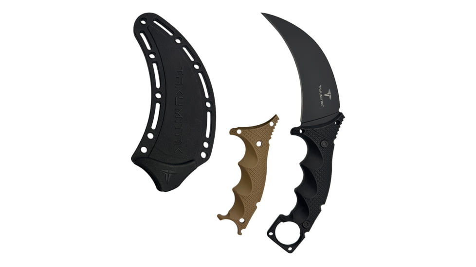 Takumitak Midnight Fixed Blade Knife, 4.75 in Blade , 3cr13, Black, TKF307