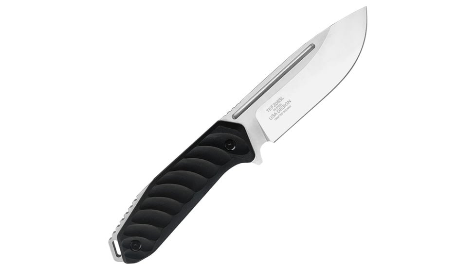 Takumitak Takumi Fixed Blade Knife, 4.5in, D2, Drop Point, G10 Handle, Silver, TKF208SL