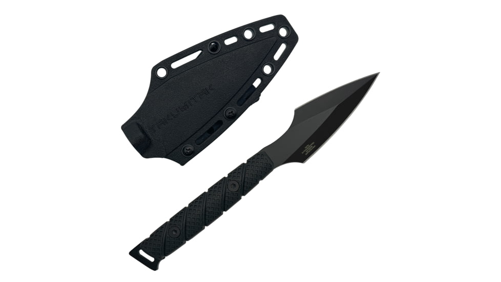 Takumitak Twisted Fixed Blade Knife, 4 in Blade , 3cr13, Black, TKF310