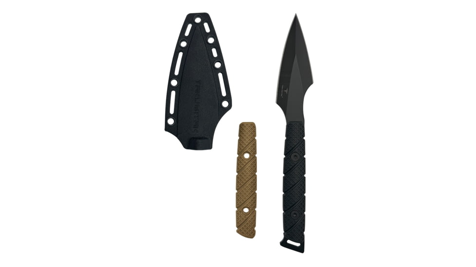 Takumitak Twisted Fixed Blade Knife, 4 in Blade , 3cr13, Black, TKF310