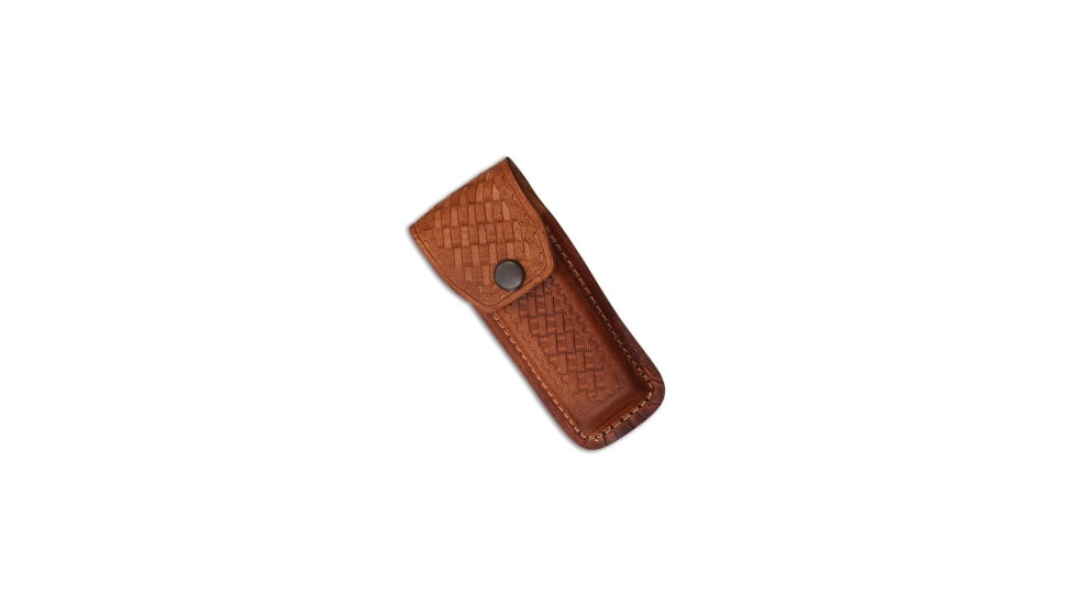 Tallen 5.25in Folding Knife Belt Sheath Leather, Brown, 5.25 inch, BHQ-62163